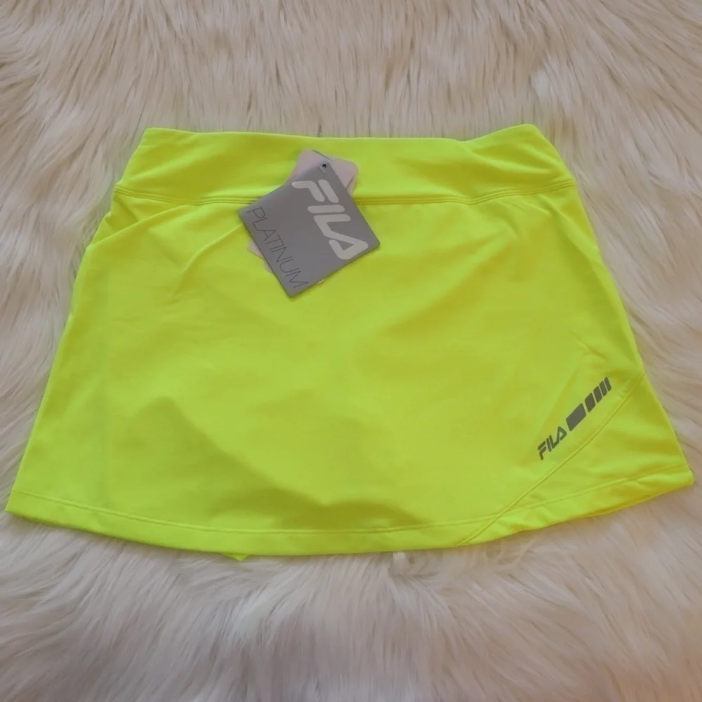 NEW Fila Neon Yellow Platinum Active Skort Size XS